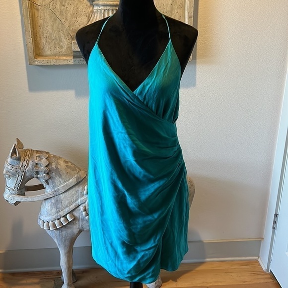 *NWT haute hippie turquoise pool mini dress Sz 6 $295 - Picture 4 of 16